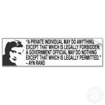quotes by ayn rand | Ayn Rand Quote Bumper Sticker bumper stickers by ...