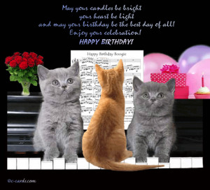 Cats playing the piano for someone’s birthday. Send this funny ...