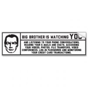 George Orwell 1984 Big Brother Sticker Car Bumper Sticker