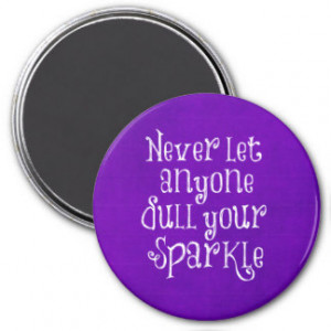 Purple Girly Inspirational Sparkle Quote Fridge Magnet