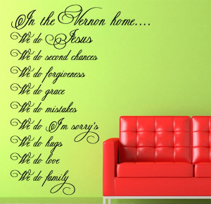 ... Wall Decal In This Home Wall PERSONALIZED Quote EXTRA LARGE. $175.00