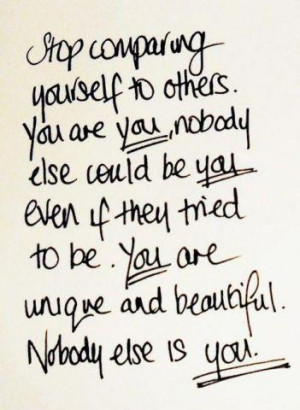 Stop comparing myself to others