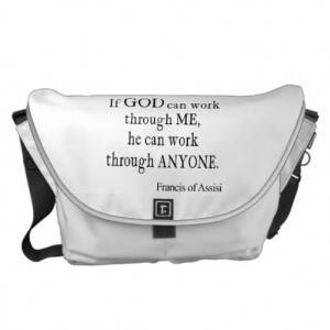 Vintage St. Francis of Assisi God Religious Quote Messenger Bags