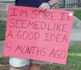 Does he have to rub it in? Seen at the Denver Marathon (Photo: Michael ...
