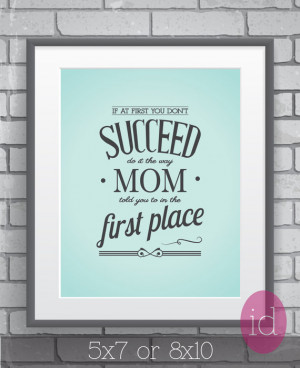 Cheeky Mom Quote Poster-Blue & Black 