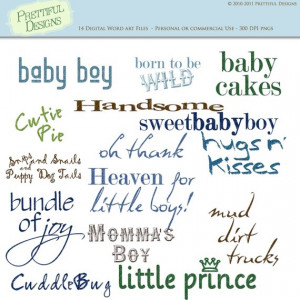 Baby Boy Sayings Digital Scrapbooking Clip Art by PrettifulDesigns, $2 ...