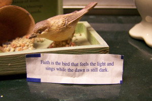 Faith is the bird that feels the light and sings while the dawn is ...