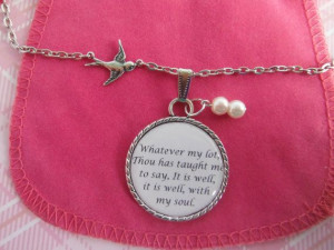 ... Quote Necklace Pendant Is Well With My Soul When Peace Like A River