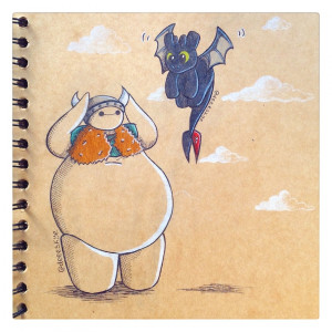 Baymax and Toothless by DeeeSkye