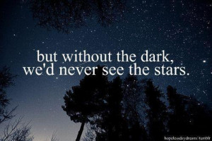 night, quote, stars