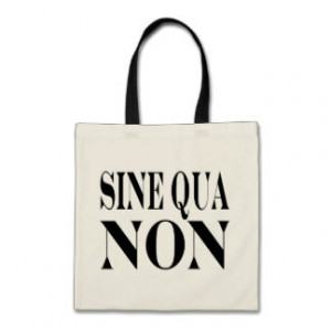 Sine Qua Non Famous Latin Quote: Words to Live By Canvas Bag