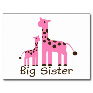 Giraffe Big Sister Post Card
