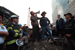 World Trade Center in New York City on September 14, 2001, President ...