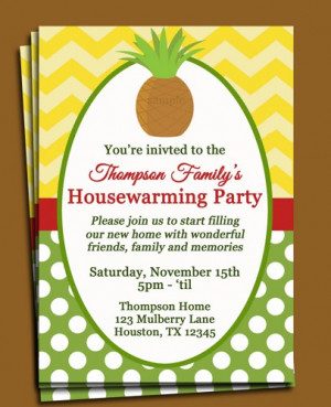 Pineapple Invitation Printable - New Home, New Address, Housewarming ...