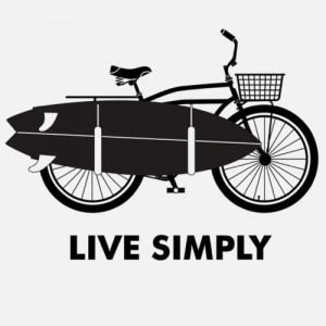 bike, life, live, quote, simple, surf, surfboard, text