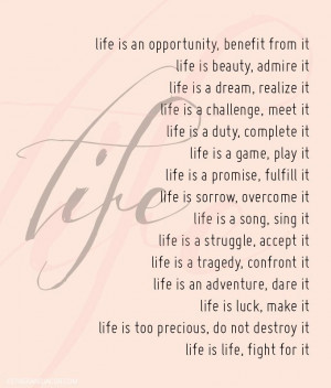 Life is Quote By Mother Teresa