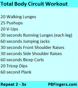 ... things up a bit and completed the following workout two times through