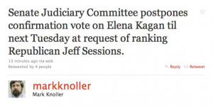 Ranking member Jeff Sessions (R-Ala.) had asked for the delay on ...