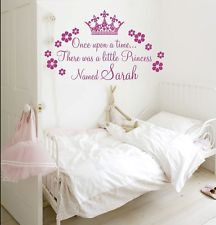 New PRINCESS PEEL & STICK GROWTH CHART Girls Decals Bedroom Pink ...