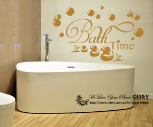 Details about Bath Time Wall Art Quotes Removable Vinyl Wall Stickers ...