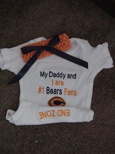Chicago Bears Football Baby Infant Newborn Creeper and Cochet Headband ...