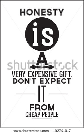 ... gift, Don't expect it from cheap people. Quote - stock vector