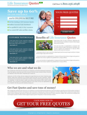 insurance quotes landing page design example or life insurance quotes ...