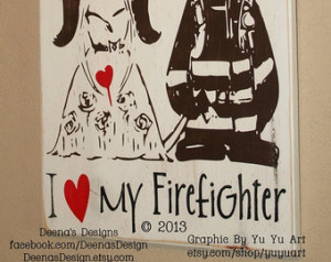 Love My Firefighter, Firefighter Decor, Distressed Wall Decor ...