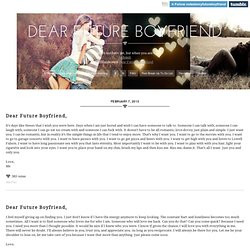 Dear Future Boyfriend Tumblr