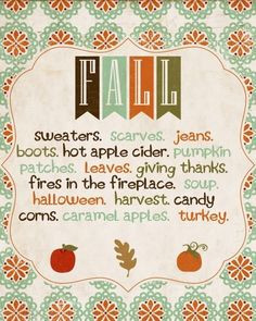 Fall Sweaters, scarves, jeans, boots, hot apple cider, pumpkin patches ...