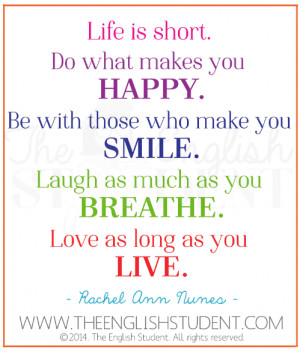 ... ESl teaching ideas, life is short, life is short quote, quote about
