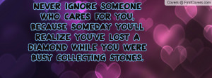 While You Are Too Busy Collecting Stones Facebook Quote Cover