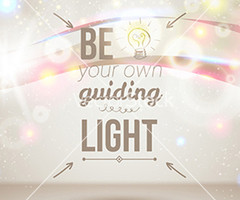 Be your own guiding light motivating light poster vector