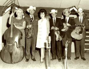 ... to Right: Bessie Le Mauldin, Bill Monroe,Melissa Monroe, Joe Stuart
