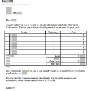 ... his proposal bid form. You can see an screen capture of it below