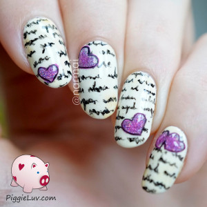 Love letter nail art - HPB Valentine's Day linkup
