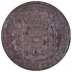 Brazil Portuguese Colonial Era 960 Reis 1816 vf for sale F051 obverse