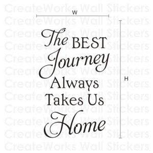 The Best Journey Home Wall Sticker Quote - H599K
