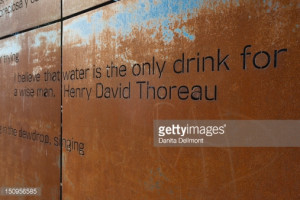 Steel sculpture with famous quotes about water, Saragossa Expo Site ...