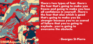 ... fear like a wild animal and use it to your advantage. - Georges St