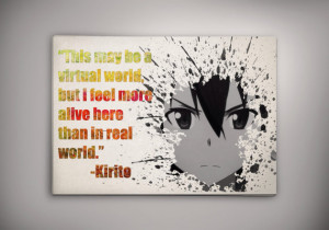 Kirito Quote SAO Sword Art Online Watercolor Print Poster Anime Manga ...