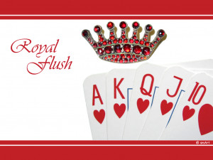 The Best Poker Hand - Royal Flush Heart - 1024x768 Wallpaper