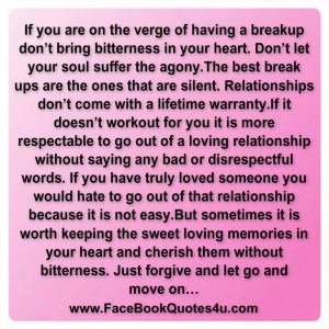 If you are on the verge of having a breakup don’t bring