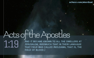 Bible Quote Acts of the Apostles 1:19 Inspirational Hubble Space ...