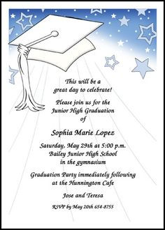 8th Grade Middle School Junior High Graduation Cards