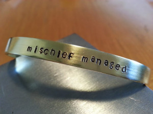 Mischief Managed -Harry Potter Quote Cuff Bracelet