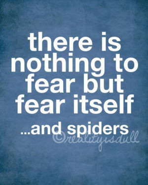 ... is nothing to fear but fear itself...and spiders - 8X10 Quote Print
