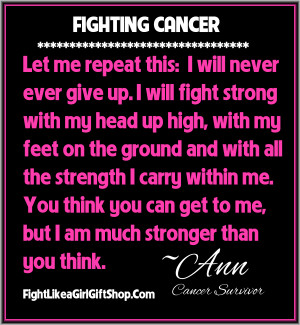 Girl Fight Quotes Fighting cancer quote
