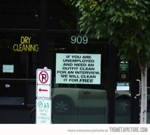 Funny photos funny free dry cleaning sign