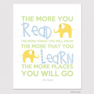 Dr Seuss Read Learn QUOTE Nursery Print Kids Kids by ofCarola, $15.00